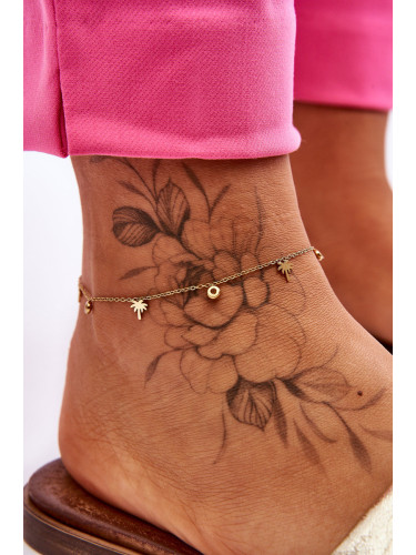 Glam Chic Модна гривна за глезена с кубични цирконии и златни длани
