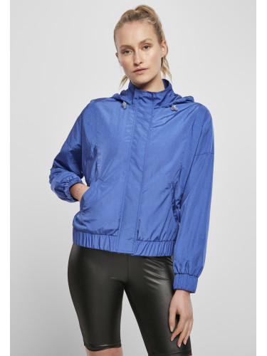 Women's Oversized Shiny Nylon Jacket Sports Blue Color