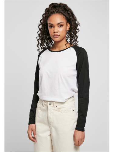 Women's contrasting raglan long sleeve white/black