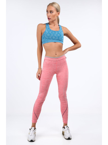 Coral sports leggings with stitching