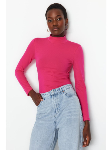 Trendyol Fuchsia Turtleneck Snap Knitted Bodysuit