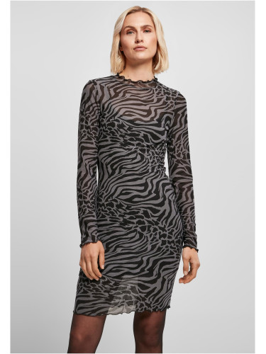 Women's Double Layer Dress AOP asphalt/black