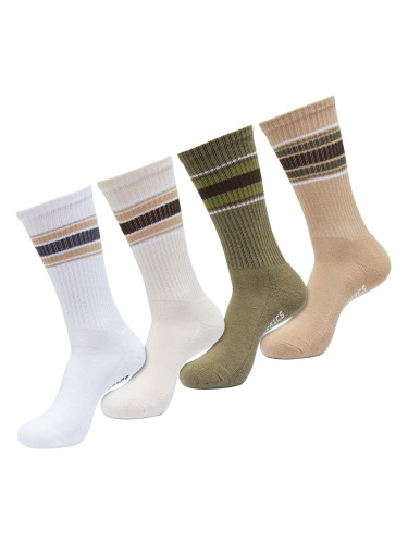 Layered Striped Socks 4-Pack White/White Sand/Tiniola/Beige