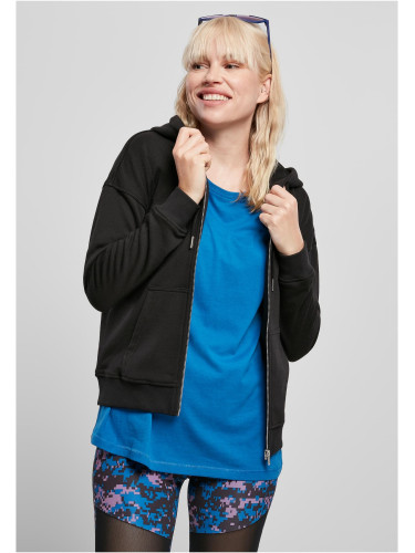 Women's Organic Terry Zip-Up Hoodie Black