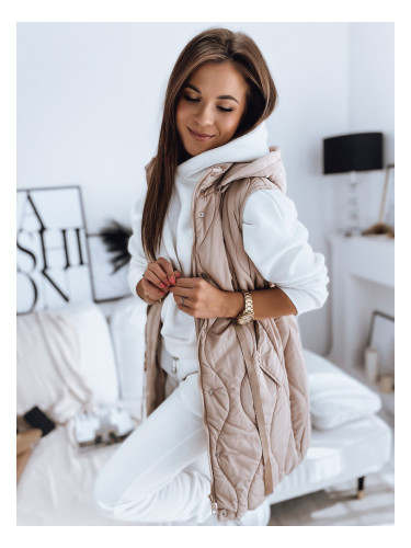 Kamizelka damska pikowana WELIA beżowa Dstreet