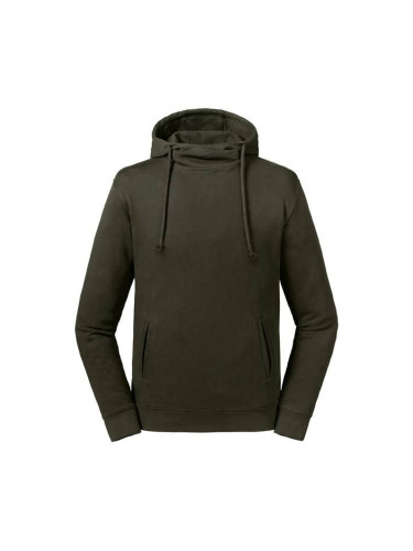 Olive Unisex Sweatshirt Pure Organic High Collar Hooded Sweat Russell