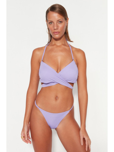 Trendyol люляк Bralette вратовръзка бикини отгоре