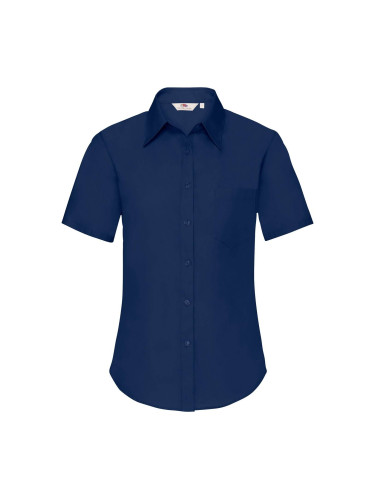 Navy blue poplin shirt with short sleeves Fruit Of The Loom