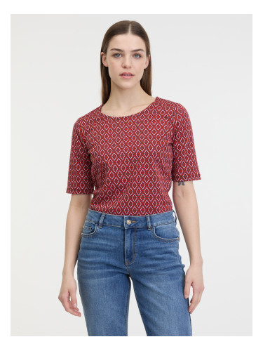 Orsay Red Women's Patterned T-Shirt - Women's