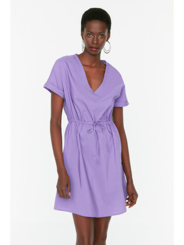 Trendyol лилаво висока вратовръзка подробна рокля