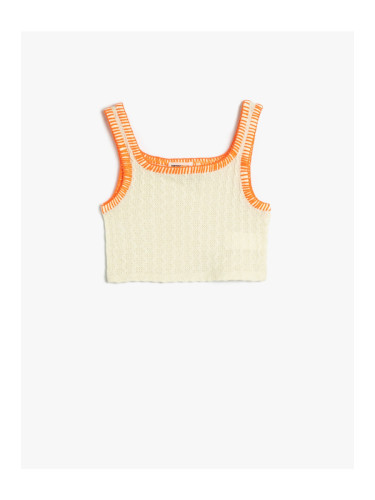 Koton Crochet Crop Top Sleeveless U Neck