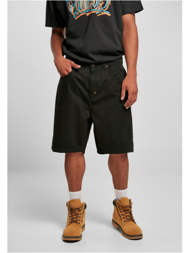 Мъжки черни шорти чинос от саврена материя