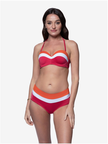 Orange-pink women's striped bikini bottoms DORINA Lawaki