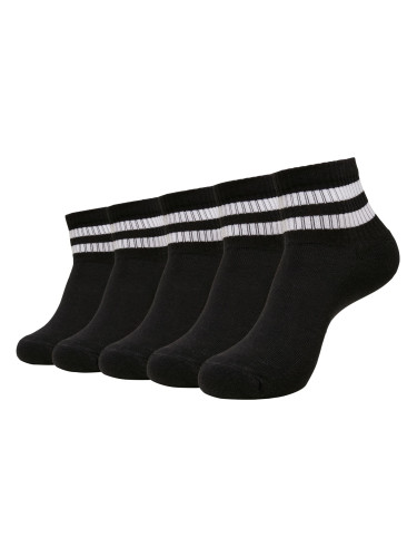 Half Cuff Logo Sports Socks 5 Pack Black