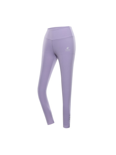 Women's quick-drying leggings ALPINE PRO LENCA pastel lilac