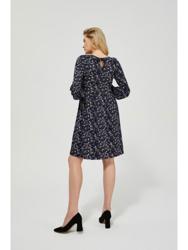 Marisse Knitted Dress With Print L-Su-3422 Navy