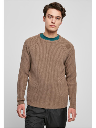 Ribbed raglan sweater darkkhaki