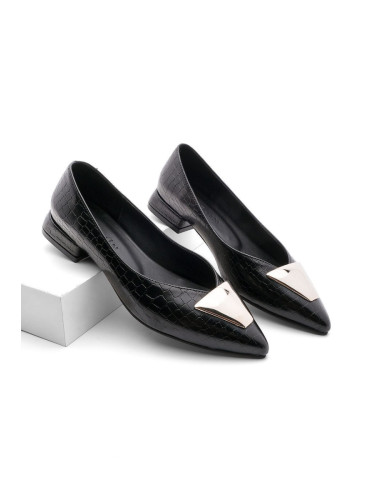 Дамски балерини с катарама Giant Black Croco