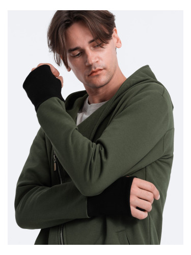 Ombre Asymmetrical men's sweatshirt with a spacious hood NANTES