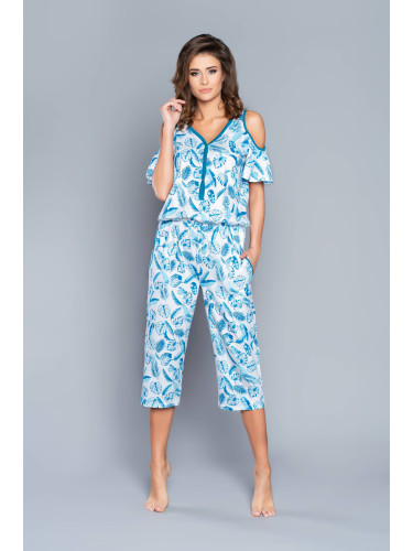 Agawa short-sleeved jumpsuit, 3/4 pants - print