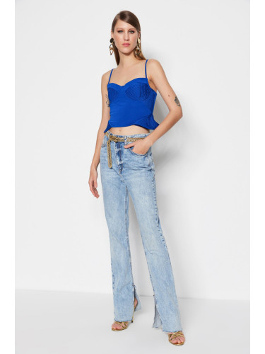 Trendyol Saks Crop Lined Knitted Bustier