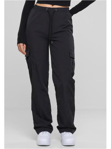 Women's nylon cargo pants black