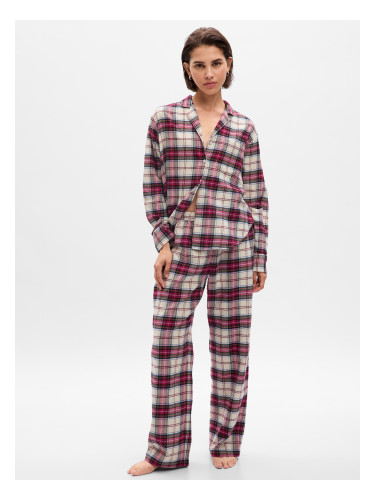 Women's cream-red flannel pyjamas GAP