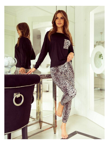 Pyjamas Eldar First Lady Sarina L/R 2XL-3XL black-leopard print 2
