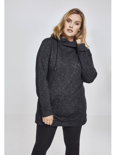 Women's Slub Terry Hoody Blk/WHT