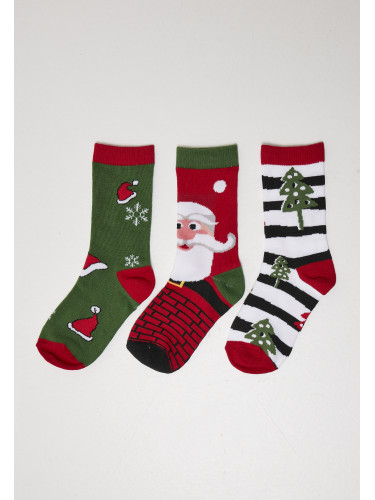 Stripe Santa Christmas Socks - 3-Pack multicolor