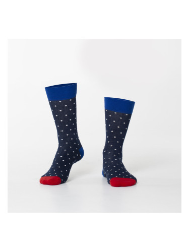 Men's dark blue polka dot socks