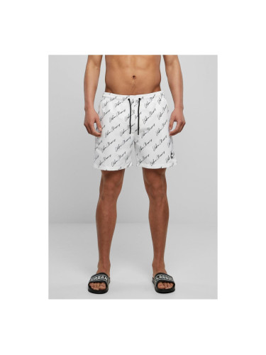 Swim Shorts Pattern whitescriptlogo