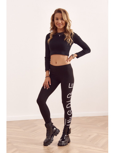 Comfortable black leggings with inscriptions