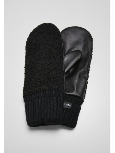 Synthetic leather gloves Sherpa black