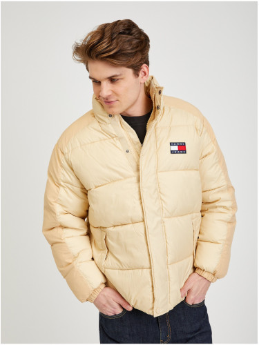 Beige Men's Quilted Winter Jacket Tommy Jeans