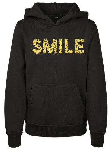 Kids Yellow Smile Box Hoody black
