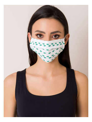 White and green reusable mask