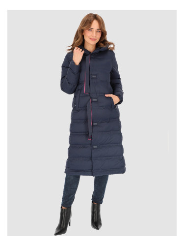 PERSO Woman's Long insulated women's coat with a hood