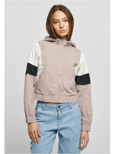 Women's short 3-color creased jacket dukrose/white sand/black