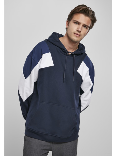 Oversize 3-Tone Hoody midnight/white/dark blue