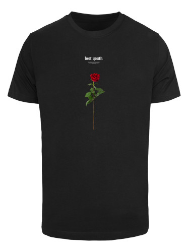 Black T-shirt Lost Youth Rose Tee