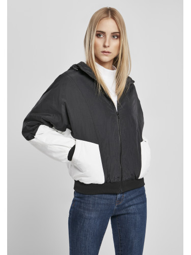 Women's padded two-tone Batwing jacket black/white
