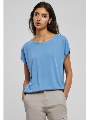Women's modal T-shirt with extended shoulder horizontblue