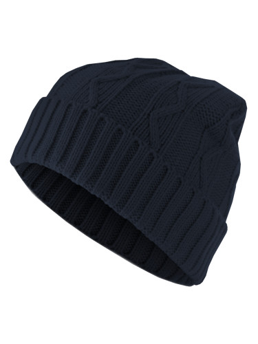 Beanie Cable Flap Hat - Blue