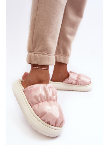 BIG STAR SHOES Блестящи дамски розови чехли Big Star