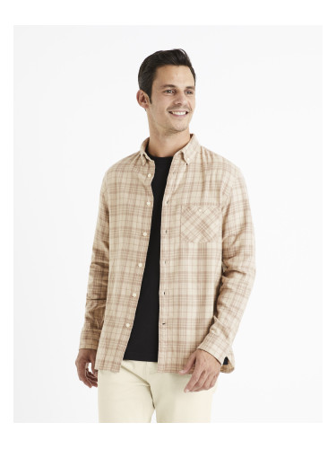 Celio Plaid Flannel Shirt Canewto - Mens