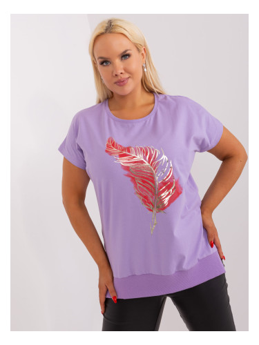Light purple blouse with plus size print
