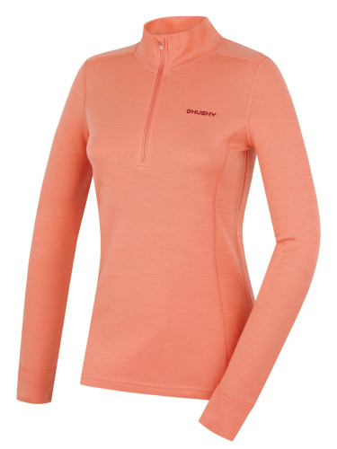 Women's merino sweatshirt HUSKY Aron Zip L light orange
