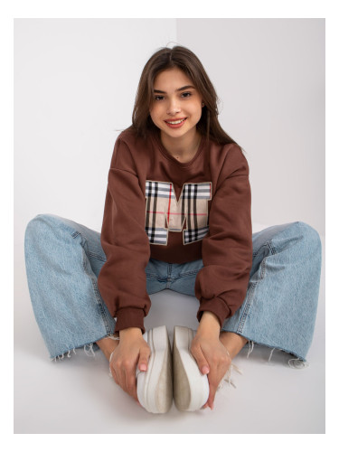 Dark brown sweatshirt with Elise print