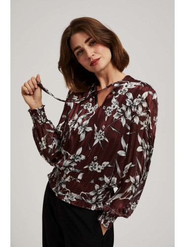 Marisse Chestnut Floral Pattern Shirt